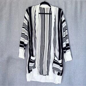 Striped Black White and Gray Cardigan